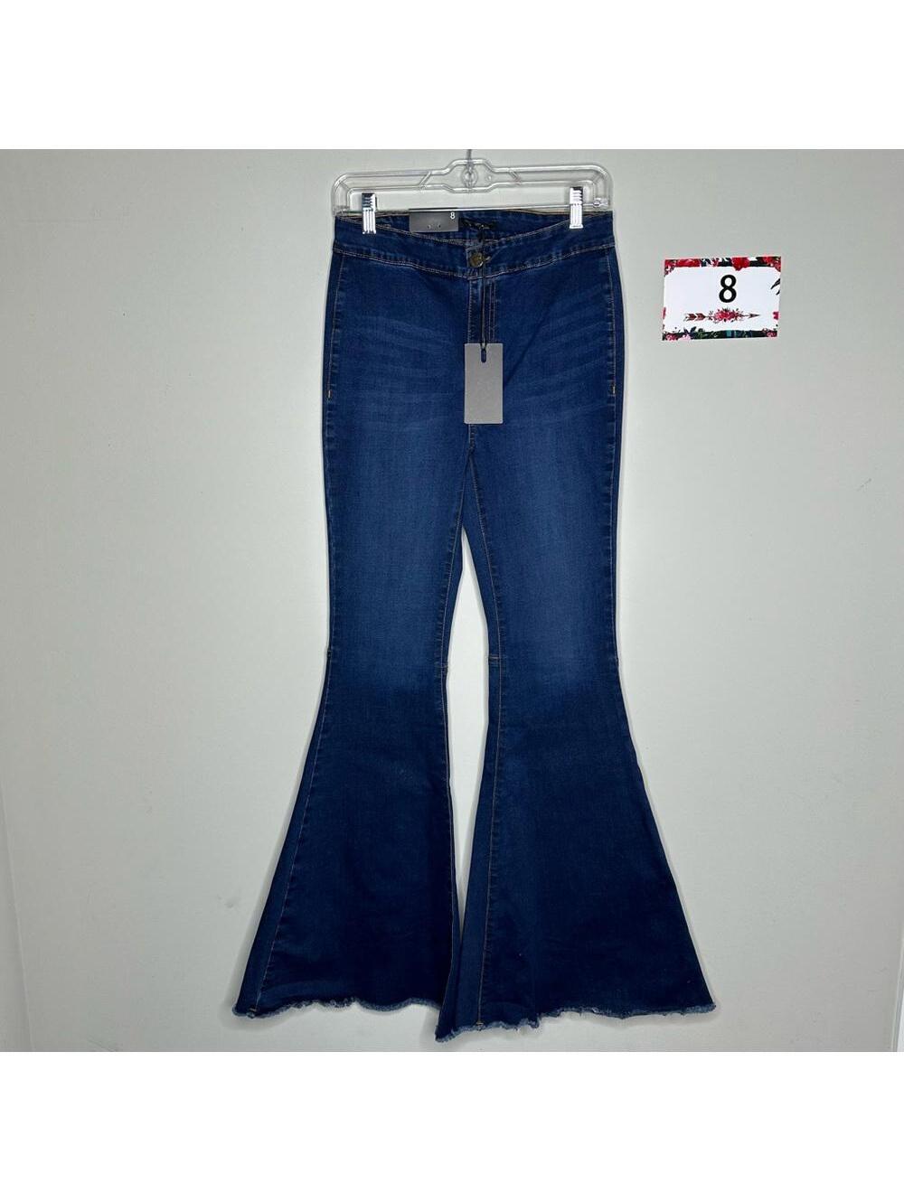 L&B size 8 Extreme Flare Jean medium wash non distress denim